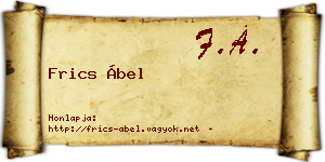 Frics Ábel névjegykártya